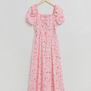 & Other Stories Puff Sleeves Midi Dress